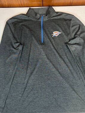 Majestic OKC Thunder CoolBase 1/4 Zip Pullover Activewear Shirt Men's XL Gray